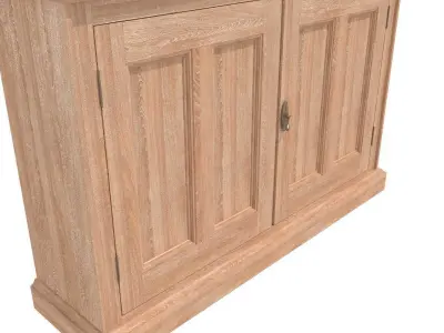 Lorfords antiques Oak Glazed Bookcases 3D model