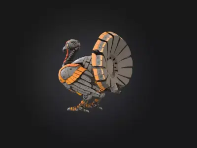 Cyber Turkey Low-poly 3D model