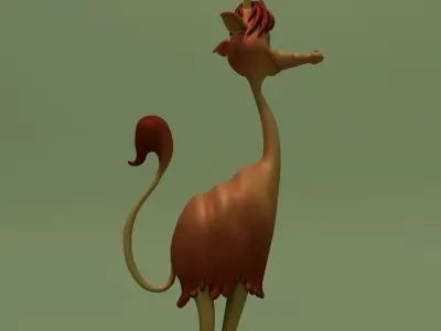 Cartoon Alien Lama Jessica 3D model