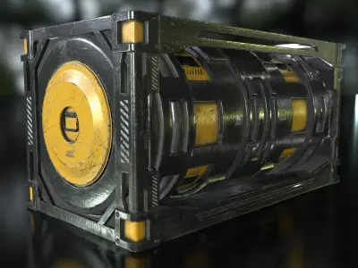 Sci Fi Crate Barrel PBR Textures Real Time  Low-poly 3D model