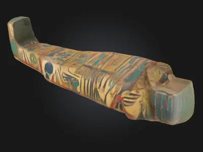 Ancient Sarcophagus Stone Coffin Model 3D model