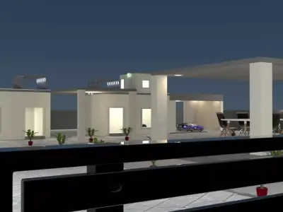 Exterior house Low-poly 3D model get