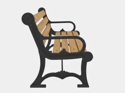 Bench and Street Bin 3D model