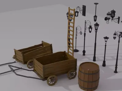 Old Street Low-poly 3D model