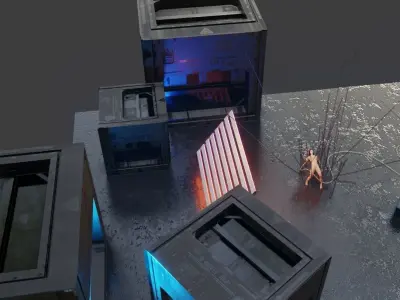 epic scifi labaratory scene  3D model