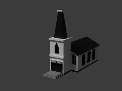 three houses in a blender 3D model