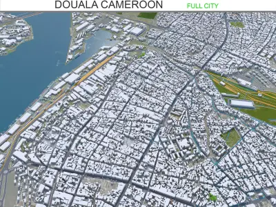 Douala Cameroon 30km Low-poly 3D model