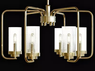 Holden 6 Light Aged Brass Chandelier 3D model