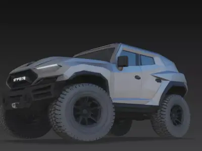 Rezvani Inspired Tactical Apocalypse Rover High Detail Sci Fi  3D print model
