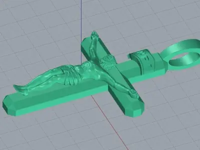 Cross Silver light weight Pendant 3D print model