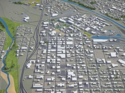 Pueblo - Colorado  Low-poly 3D model