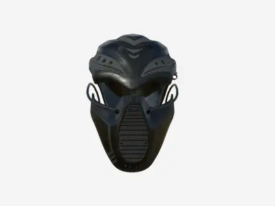 SciFi Ninja Mask A01 Latex Black - Character Design Fashion Low-poly 3D model