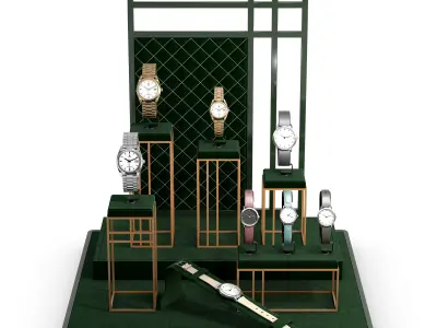 Watch-Display-Dark Green- 3d model 3D model