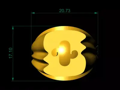 Signet Plain Gold Light weight minimalist Mens Band Ring Free 3D print model