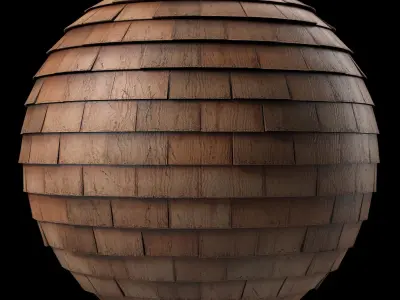 Roof Tile Materials 39- Wood Roofing By 3 color Pbr 4k Texture