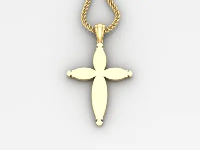 Light Gold 18K Cross Pendant 1CP067 3D print model