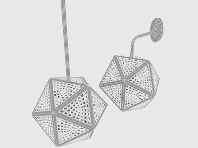 Bronze Loft Lamp Set 3D model
