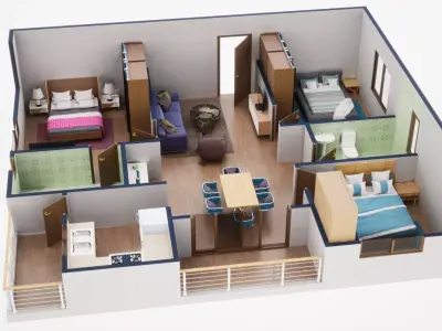 3D Floor Plan Model 47 3D model
