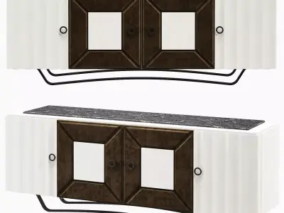 PANTELLERIA 4 DOOR SIDEBOARD Low-poly 3D model