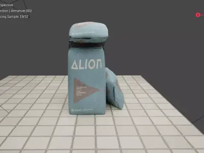 lion cement bag 50 kg rigged 3D model