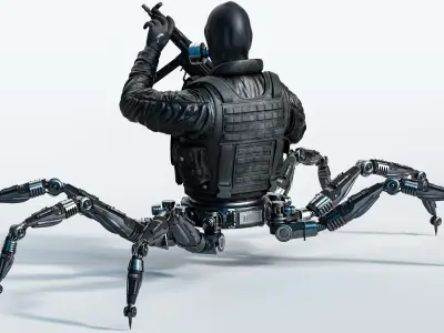 robotic crab special force solider 3D model