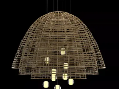 Rottan round outdoor pengant 3D model