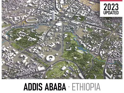 Addid Ababa - 3D City Model Low-poly 3D model