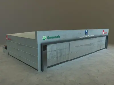 EDDB Airberlin Hangar Low-poly 3D model