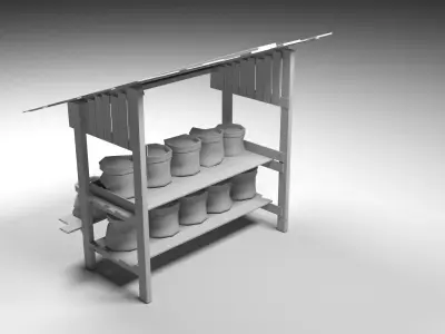 SACKS SHOP Low-poly 3D model