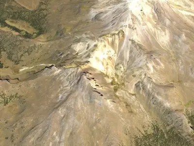  Mountain landscape Iztaccihuatl Volcano Central Mexico 5286 m  Low-poly 3D model