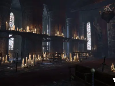 Throne Room Environment Low-poly 3D model