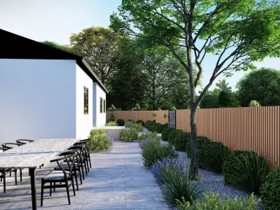 3D Exterior Scene 3D model design garden and landscape 3D  3D model 10