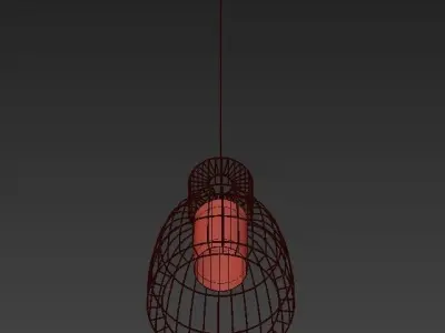 APOLLO three pendant lights hanging from cage 3D model