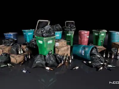 Backyard Props Low-poly 3D model