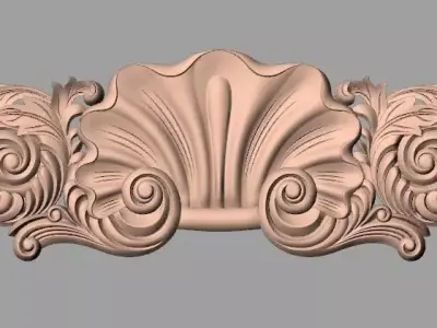 Door flower relief model STL format for CNC carving E459 3D model