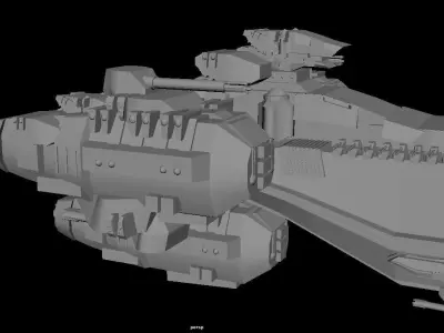  Sci-Fi Space ship Low-poly 3D model