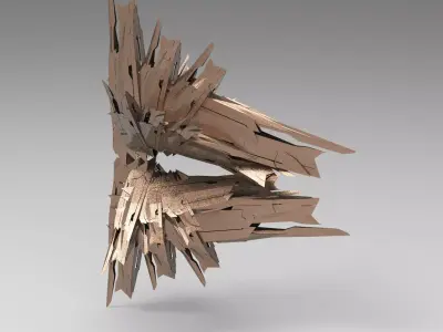 Cyberpunk glass shard structure 4 3D model