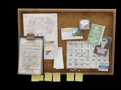 Notice Board Low-poly 3D model