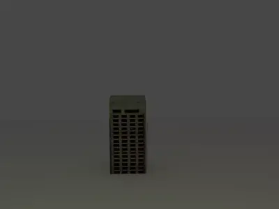 low-poly building tall Low-poly 3D model