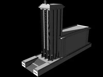 Nazi Germany Pavilion at the 1937 Paris International Exposition Low-poly 3D model