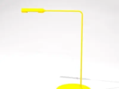Minimal yellow desk lamp 43cm high Low-poly 3D model