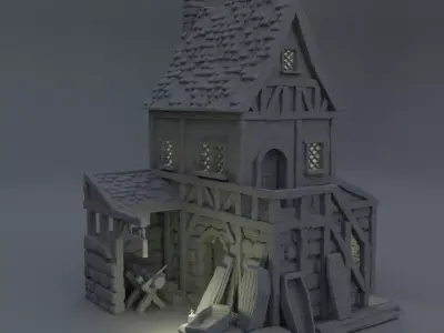 Coffin Maker Tabletop Terrain 28 MM 3D print model