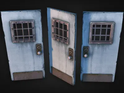 Doors 1 pair of Low-poly 3D model