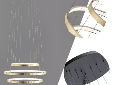 Cameron led spiral chandelier 3D model