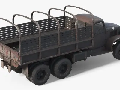  Old Worn Army Troop Carrier Open Frame 