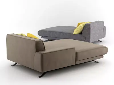 Slab Chaise Longue 180 3D model