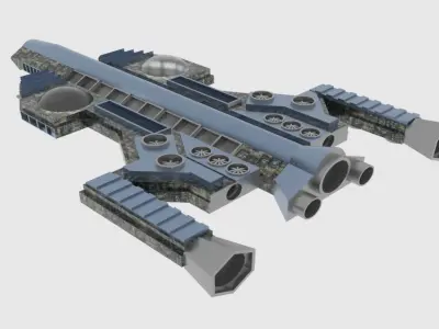 Antonov An Te-900 Spaceship  Low-poly 3D model