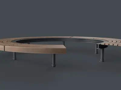Modern Outdoor Bench 105 PBR Game Ready Low-poly 3D model