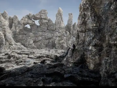 Rock Cliffs Pack Low-poly 3D model