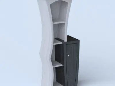 Cupboard bookcase with two doors 3D model